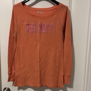 Old Navy Orange Long Sleeve Tee with Pink Logo